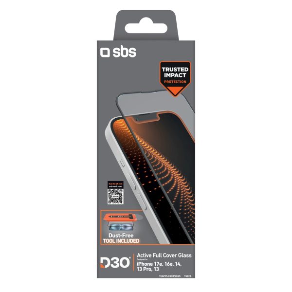 Rūdīts stikls iPhone 13/13 Pro/14/16e/17e ar D3O aplikatoru