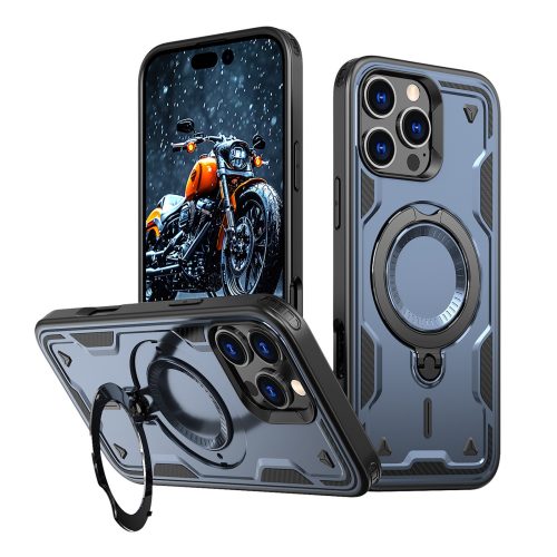 iPhone 16 Pro Max Hybrid Armor moderns maciņš ar MagSafe aizsargslāni — zils