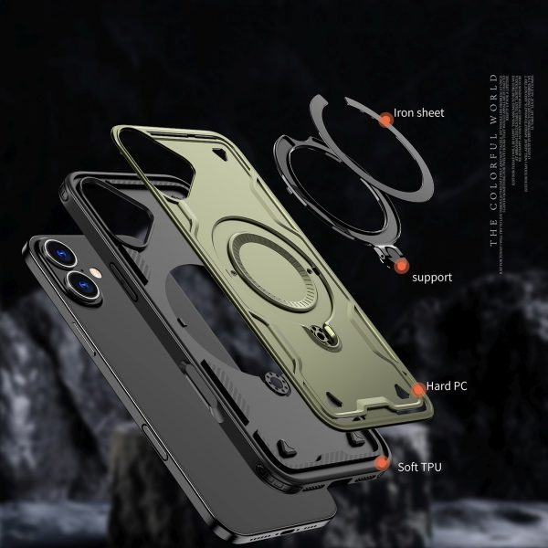 iPhone 16 Hybrid Armor modernais MagSafe vāciņš — zaļš