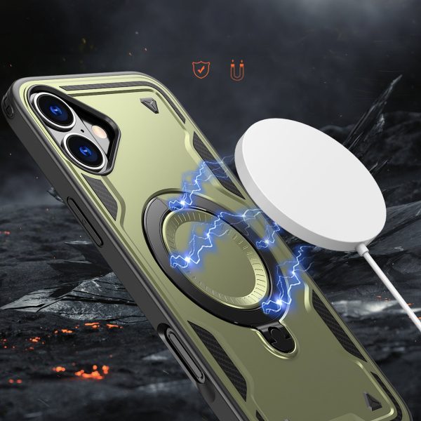 iPhone 16 Hybrid Armor modernais MagSafe vāciņš — zaļš