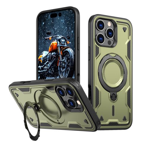 iPhone 16 Pro Max Hybrid Armor modernais MagSafe vāciņš — zaļš