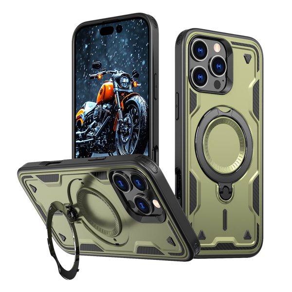 iPhone 16 Pro Max Hybrid Armor modernais MagSafe vāciņš — zaļš