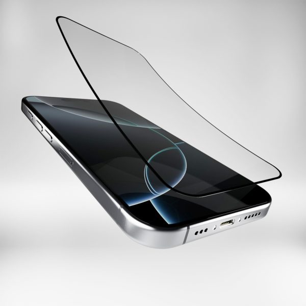 Hibrīda stikls ar melnu rāmi iPhone 16 Pro Max Flexible Glass D3O