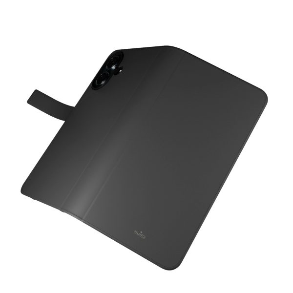 2 vienā PU ādas maciņš ar atloku un maku iPhone 16 maciņam, noņemams MagSafe aizsargs — melns