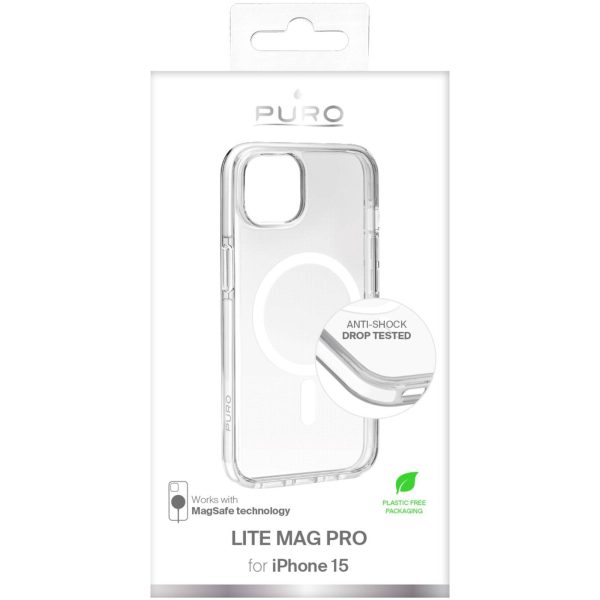 iPhone 15 Lite Mag Pro MagSafe silikona vāciņš — caurspīdīgs