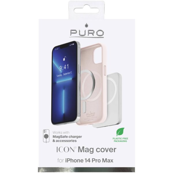 iPhone 14 Pro Max Icon Mag MagSafe silikona vāciņš — rozā