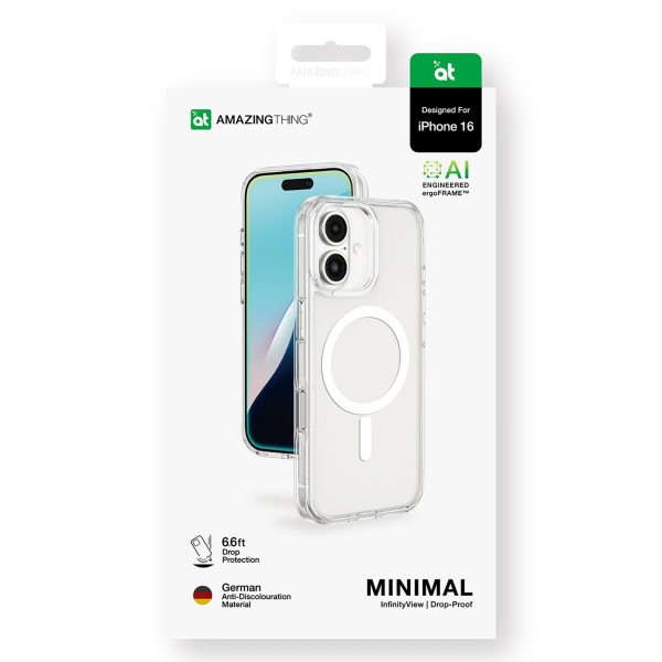 Silikona maciņš ar magnētisku gredzenu iPhone 16 - caurspīdīgs