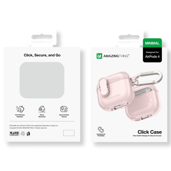 AirPods 4 minimālistisks maciņš - rozā