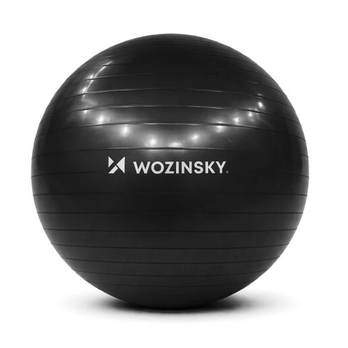 Vingrošanas bumba rehabilitācijas vingrinājumiem ar pumpi 65 cm - melna