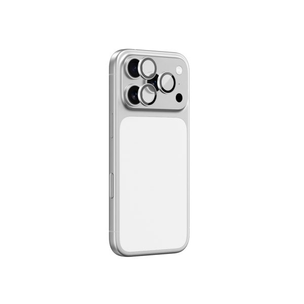 iPhone 17 Pro / Pro Max kameras stikls ar sudraba alumīnija rāmi un objektīva stiklu