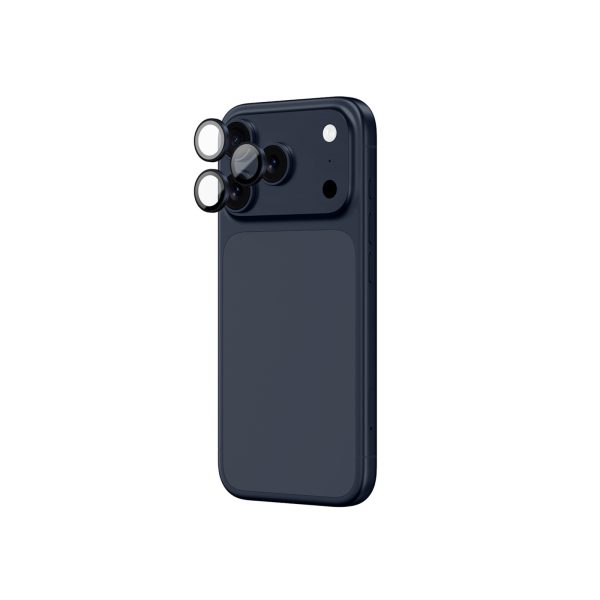 iPhone 17 Pro / Pro Max kameras stikls ar zilu alumīnija rāmi un lēcas stiklu
