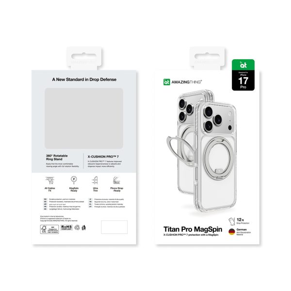 iPhone 17 Pro Titan Pro MagSpin MagSafe vāciņš — pelēks