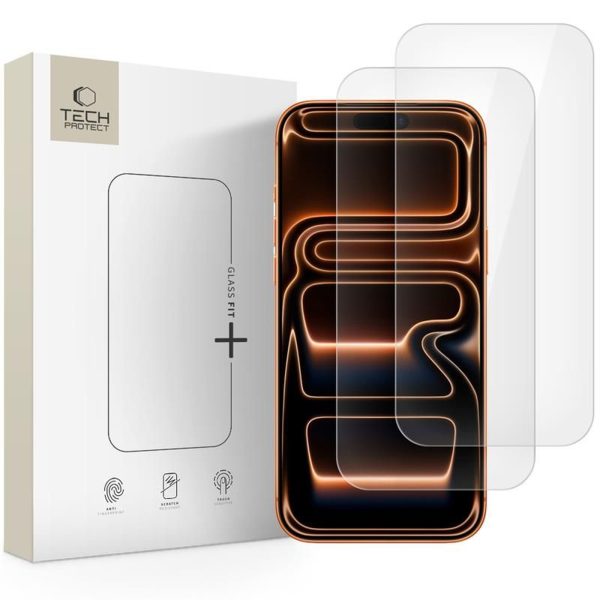 Rūdīts stikls iPhone 16 Pro Max / 17 Pro Max Glass Fit+ caurspīdīgs - 2 gab.