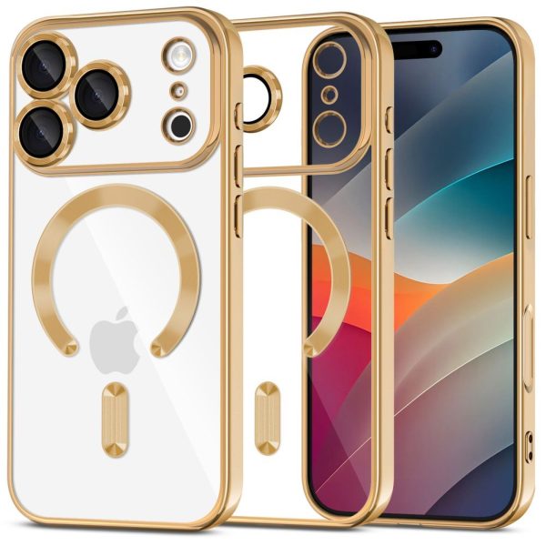 iPhone 17 Pro MagFlex MagSafe vāciņš — caurspīdīgs zelta krāsā