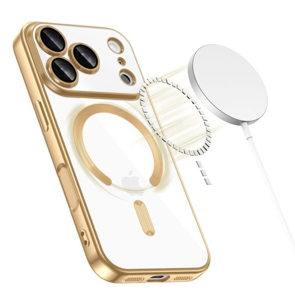 iPhone 17 Pro MagFlex MagSafe vāciņš — caurspīdīgs zelta krāsā