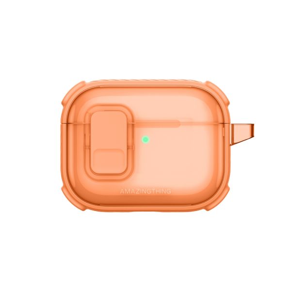 Titan Pro Mag Case caurspīdīgs aizsargmaciņš AirPods Pro 3 ierīcēm - oranžs