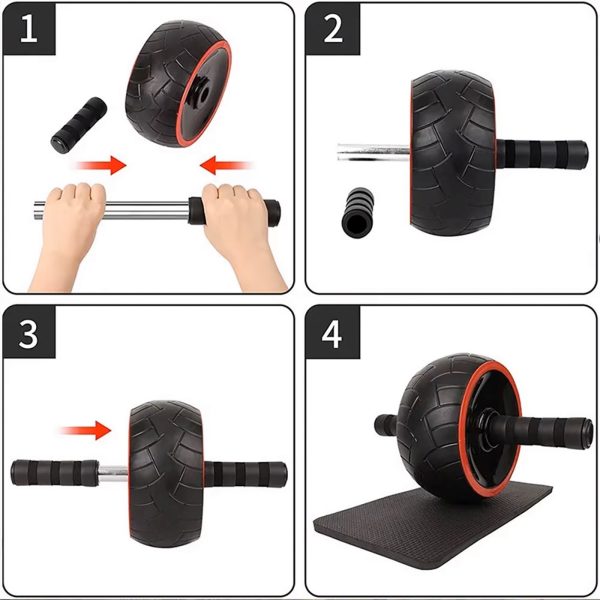1033958-6-kolko-do-cwiczen-miesni-brzucha-ab-wheel-z-mata-wozinsky-hurtownia-dropshipping.jpg Vēdera preses ritenis ar paklājiņu - melns