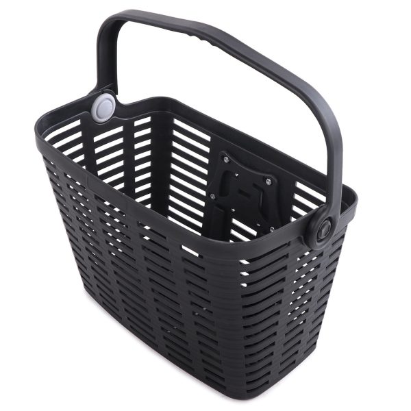 Velosipēda grozs ar plastmasas stūri - melns