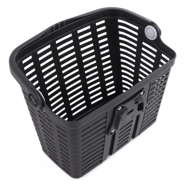 Velosipēda grozs ar plastmasas stūri - melns