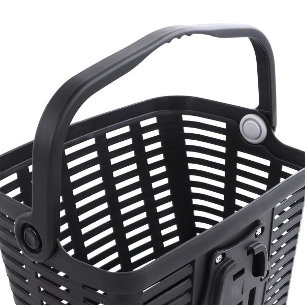Velosipēda grozs ar plastmasas stūri - melns