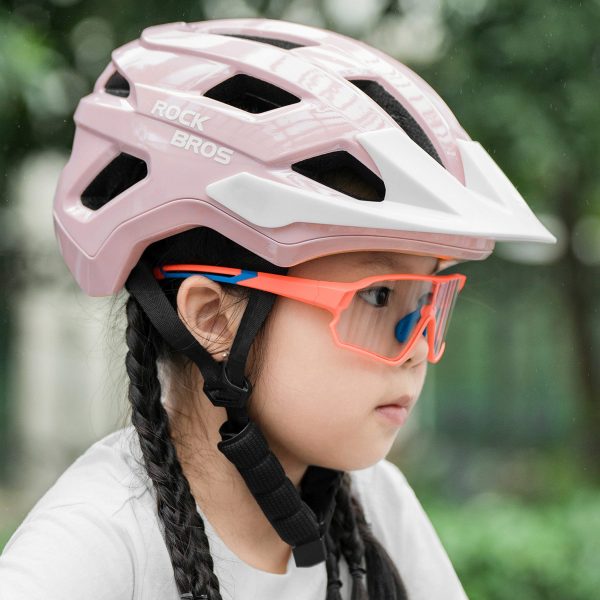 Jauniešu velosipēda ķivere ar noņemamu vizieri 54-58 cm - rozā