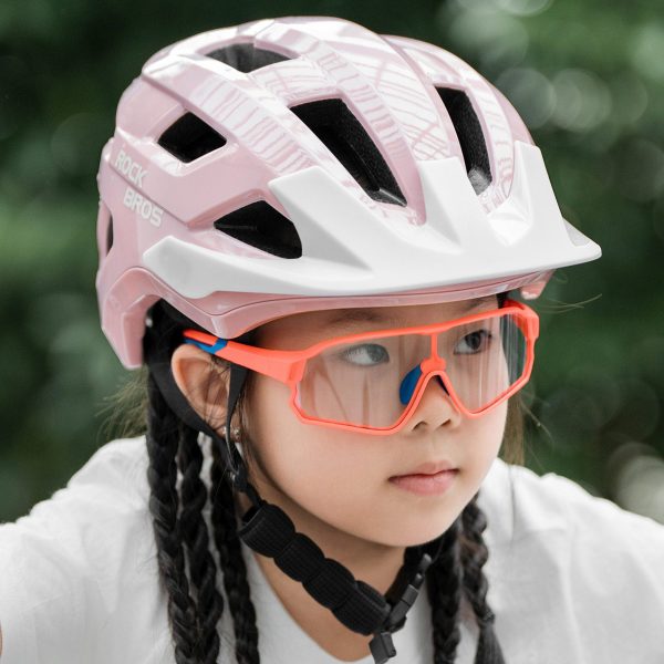 Jauniešu velosipēda ķivere ar noņemamu vizieri 54-58 cm - rozā