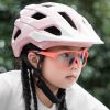 Jauniešu velosipēda ķivere ar noņemamu vizieri 54-58 cm - rozā