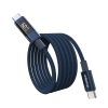 USB-C kabelis ar displeju PD 60W 1.2m - zils