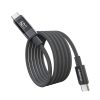 USB-C kabelis ar displeju PD 60W 1.2m - melns