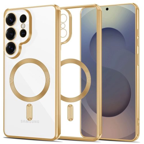 Samsung Galaxy S26 Ultra MagFlex maciņš-apvalks - caurspīdīgs, zelta krāsā