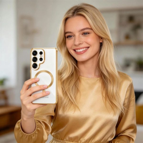 Samsung Galaxy S26 Ultra MagFlex maciņš-apvalks - caurspīdīgs, zelta krāsā