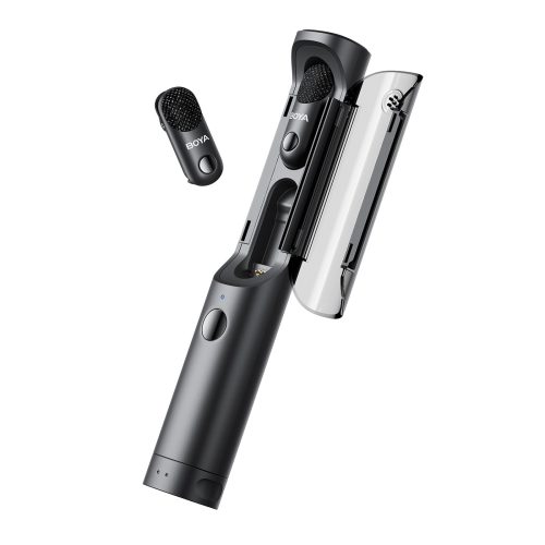 4-in-1 2.4GHz USB-C bezvadu mikrofonu komplekts MAGIC-05 - melns