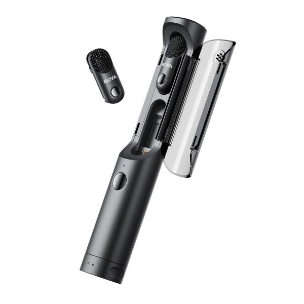 1034029-1-zestaw-mikrofonow-bezprzewodowych-4w1-magic-05-boya-hurtownia-dropshipping.jpg 4-in-1 2.4GHz USB-C bezvadu mikrofonu komplekts MAGIC-05 - melns
