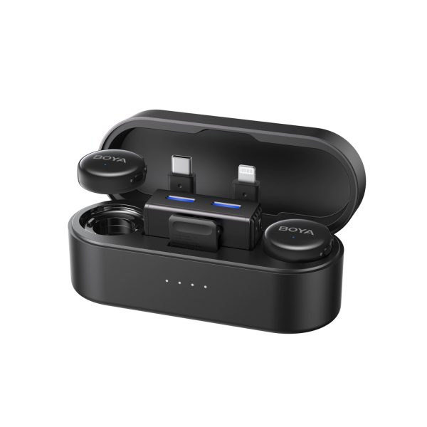 AI 2,4 GHz USB-C bezvadu mikrofonu komplekts ar maciņu