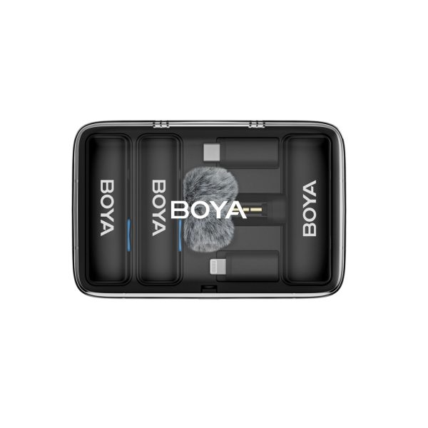 Bezvadu mikrofonu komplekts ar korpusu 1000mAh 2.4GHz USB-C