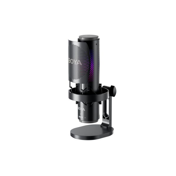 1034041-1-mikrofon-przewodowy-ze-statywem-biurkowym-k9-boya-hurtownia-dropshipping.jpg K9 108dB RGB USB-C vadu mikrofons ar galda statīvu - melns