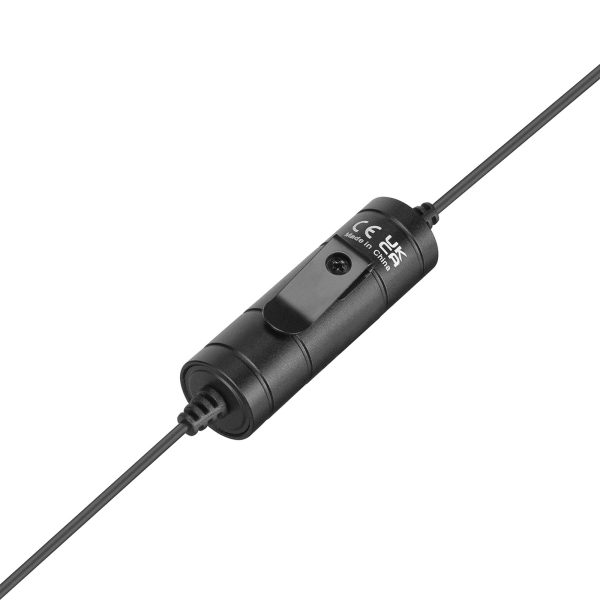 Vadu piespraužams mikrofons viedtālruņiem, kamerām, 3,5" TRRS - melns