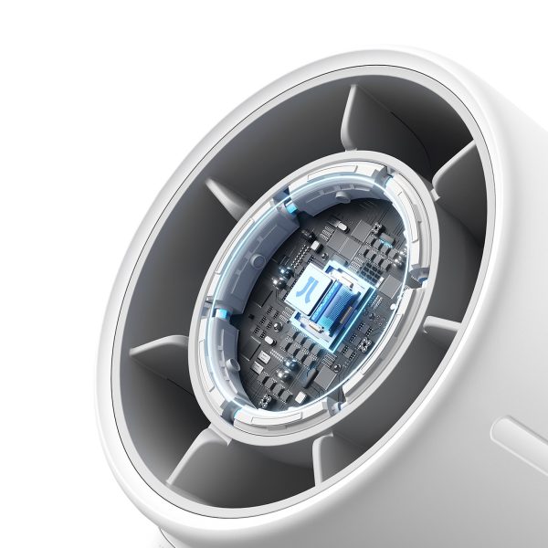 Mini portatīvais ventilators 5000mAh LED - pelēks