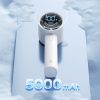Mini portatīvais ventilators 5000mAh LED - pelēks