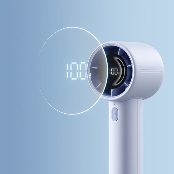 Mini portatīvais ventilators 5000mAh LED - zils
