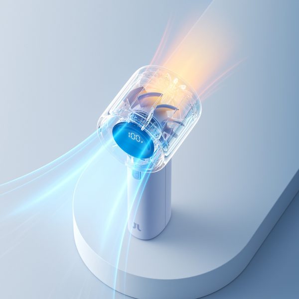 Mini portatīvais ventilators 5000mAh LED - zils
