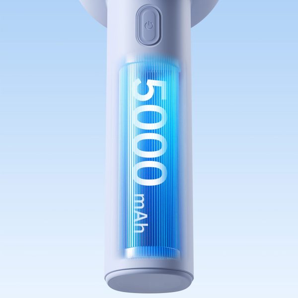 Mini portatīvais ventilators 5000mAh LED - zils