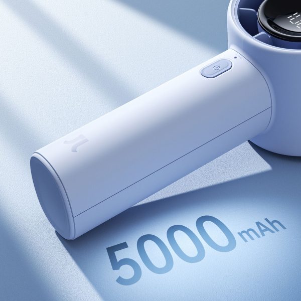 Mini portatīvais ventilators 5000mAh LED - zils
