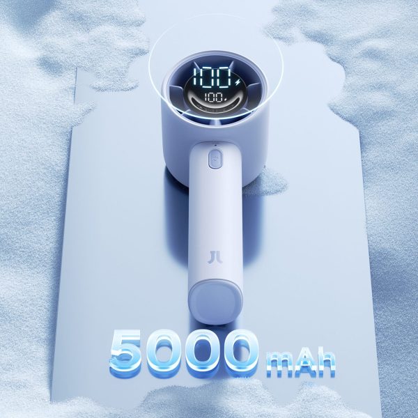 Mini portatīvais ventilators 5000mAh LED - zils