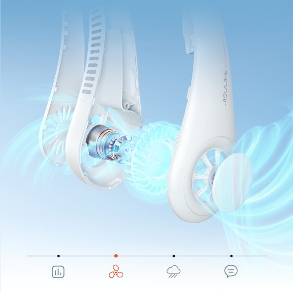 Pārnēsājams kakla ventilators 4000mAh - pelēks
