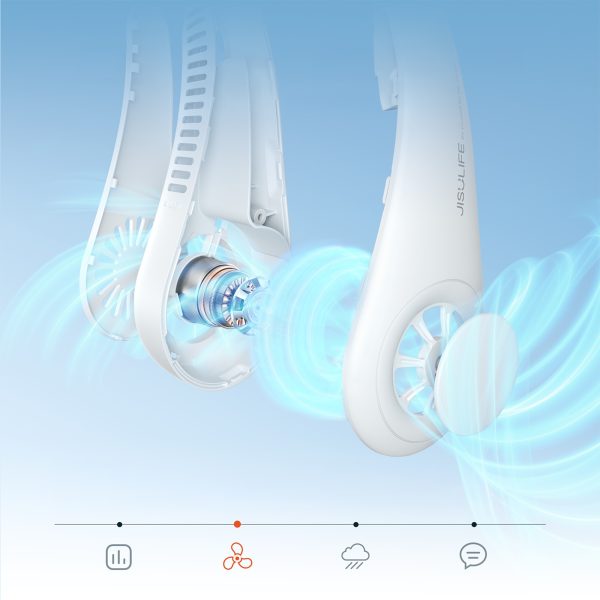 Pārnēsājams kakla ventilators 4000mAh - pelēks