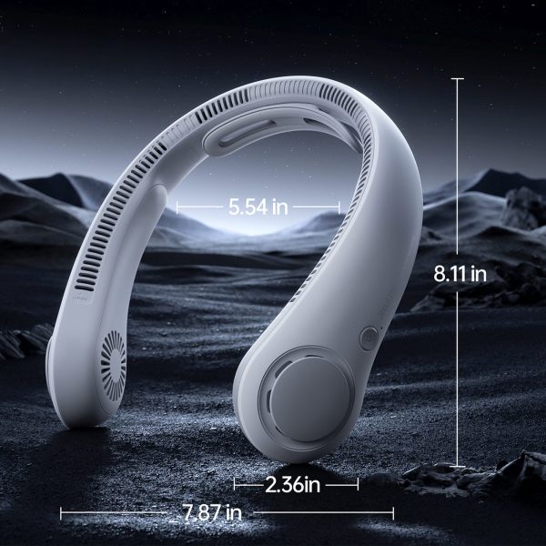 Pārnēsājams kakla ventilators 5000mAh - pelēks