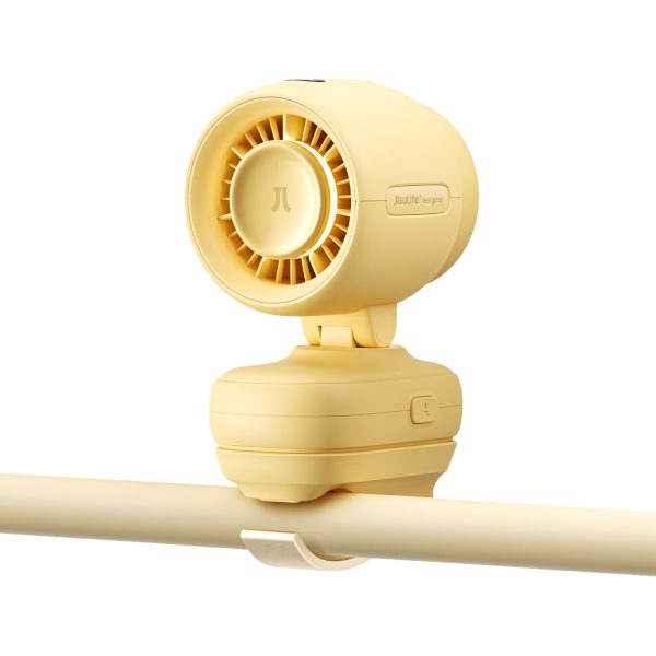 Mini ratiņu ventilators ar metāla klipsi 5000mAh - dzeltens