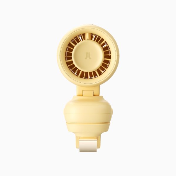 Mini ratiņu ventilators ar metāla klipsi 5000mAh - dzeltens