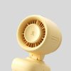 Mini ratiņu ventilators ar metāla klipsi 5000mAh - dzeltens
